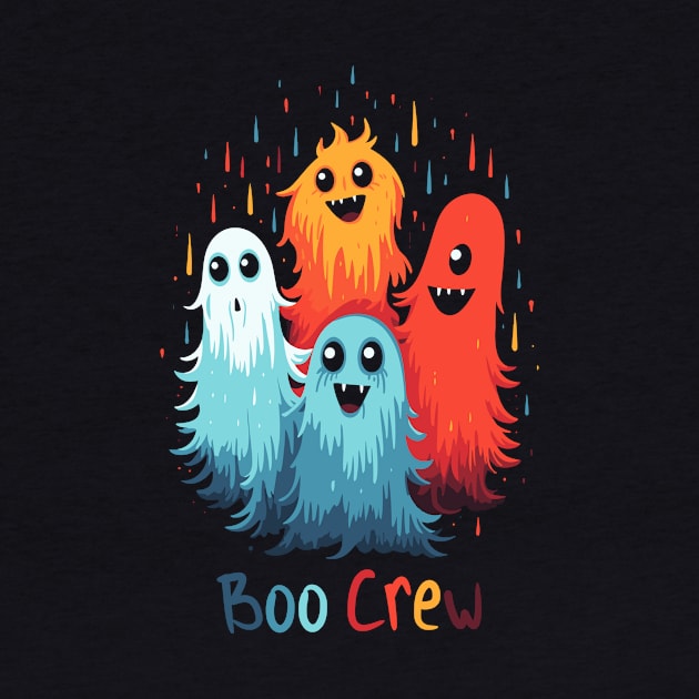 Cute Furry Halloween Monster T-Shirt, Boo Crew Shirt, Adorable Ghost Top, Spooky Hairy Tee, Funny Party Gift by Indigo Lake